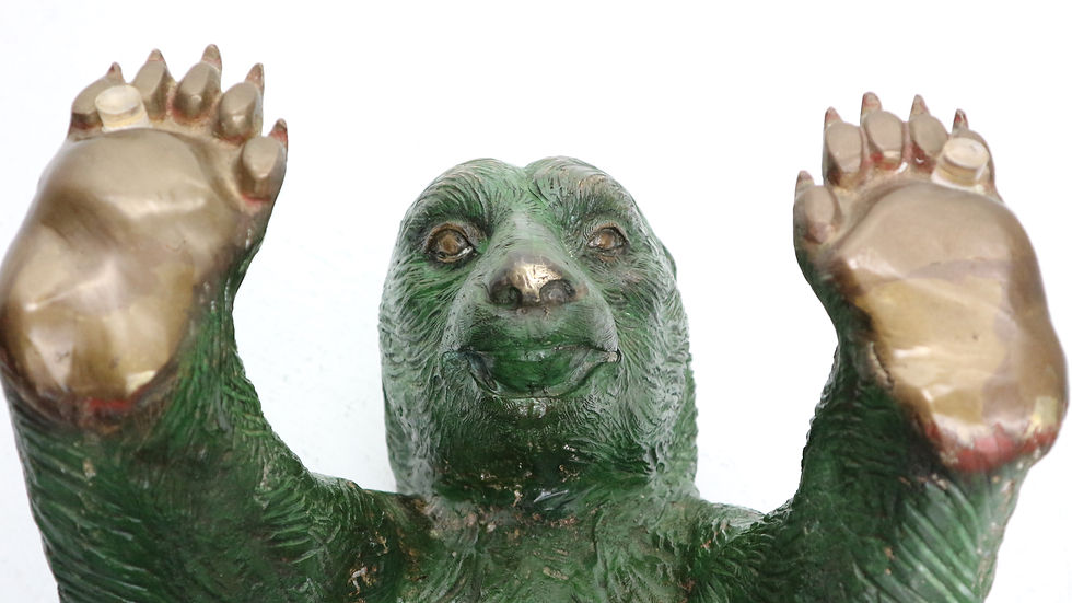 Thumbnail: Hollywood Regency Rare Bronze Bear Coffee Table, Belgium, 1970s