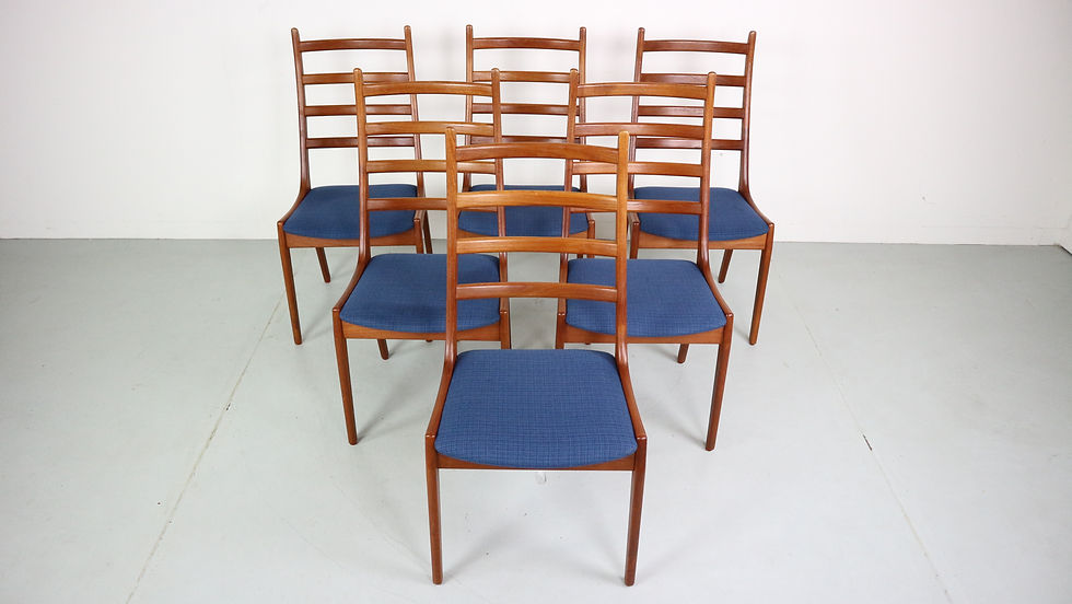Thumbnail: 6 Danish Modern Teak Ladder Back Dining Chairs by Kai Kristiansen, 1960s