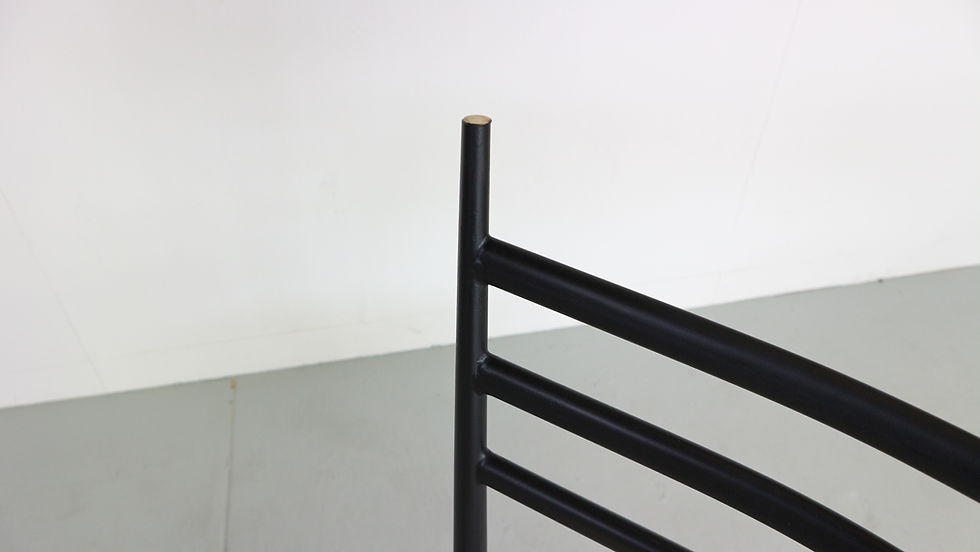 Thumbnail: Set of Four Gio Ponti Superleggera Style Metal Dining Chairs, 1950s