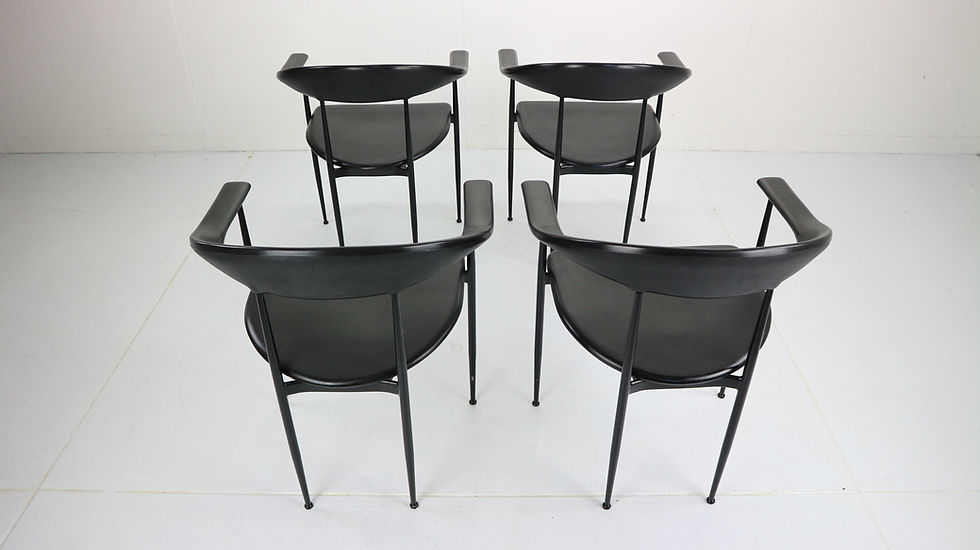 Thumbnail: Set of 4 Chairs by Giancarlo Vegni & Gianfranco Gualtierotti for Fasem, Italy