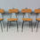 Thumbnail: Set of 4 Italian dining chairs newly upholstered 1950s