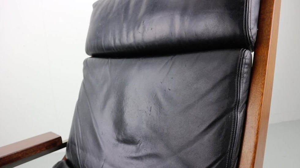 Thumbnail: Lotus Armchair in Black leather by Rob Parry for De Ster Gelderland, 1960s