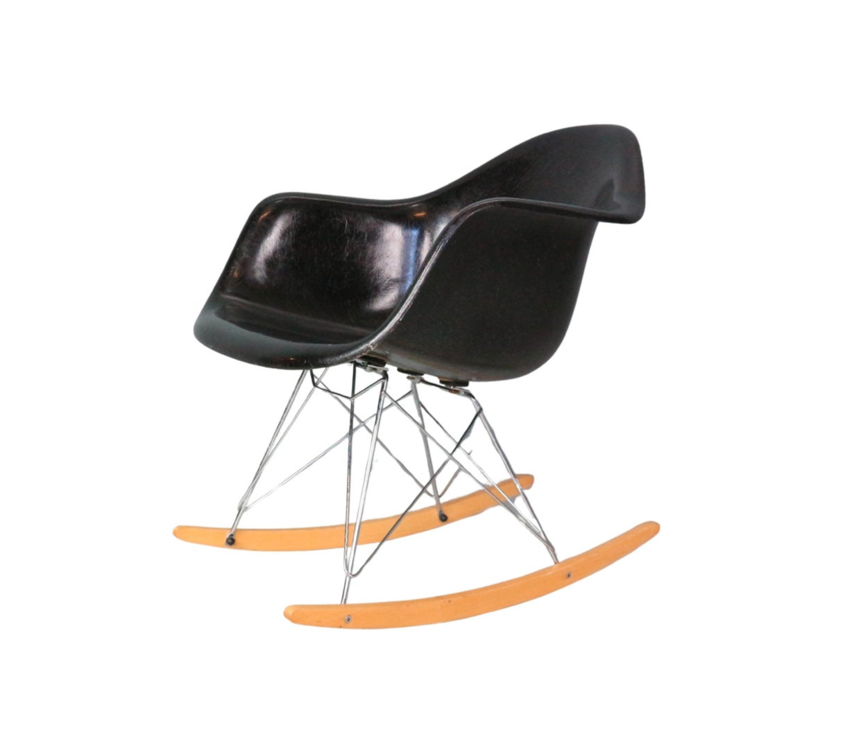 Charles & Ray Eames "Rar" Black Original Rocking Chair, 1977
