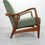 Thumbnail: Set of two Danish vintage teak organic shaped Armchairs in green fabric, 1960's
