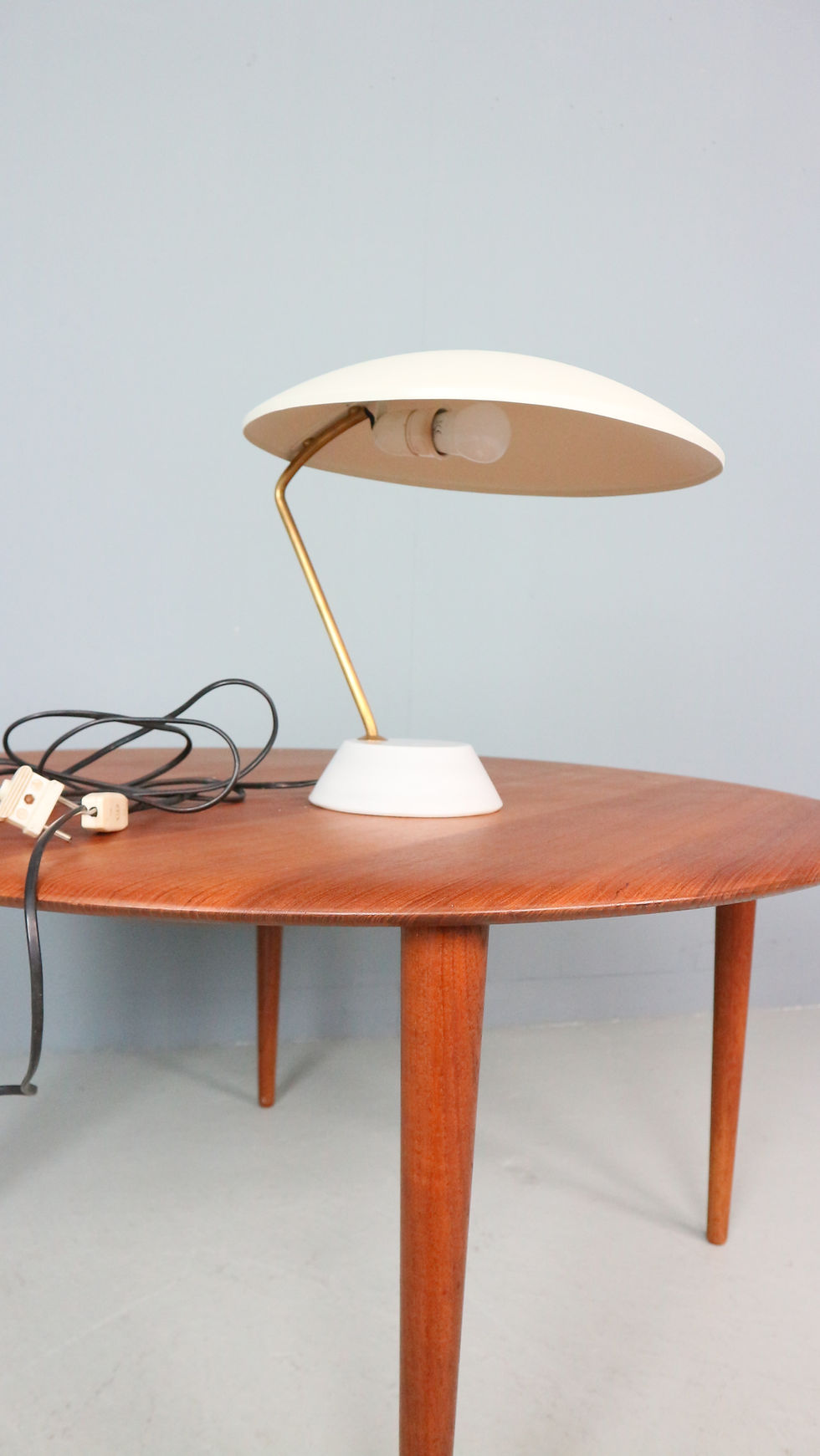 Thumbnail: Bruno Gatta "8023" White Table Light for Stilnovo, 1960s, Italy
