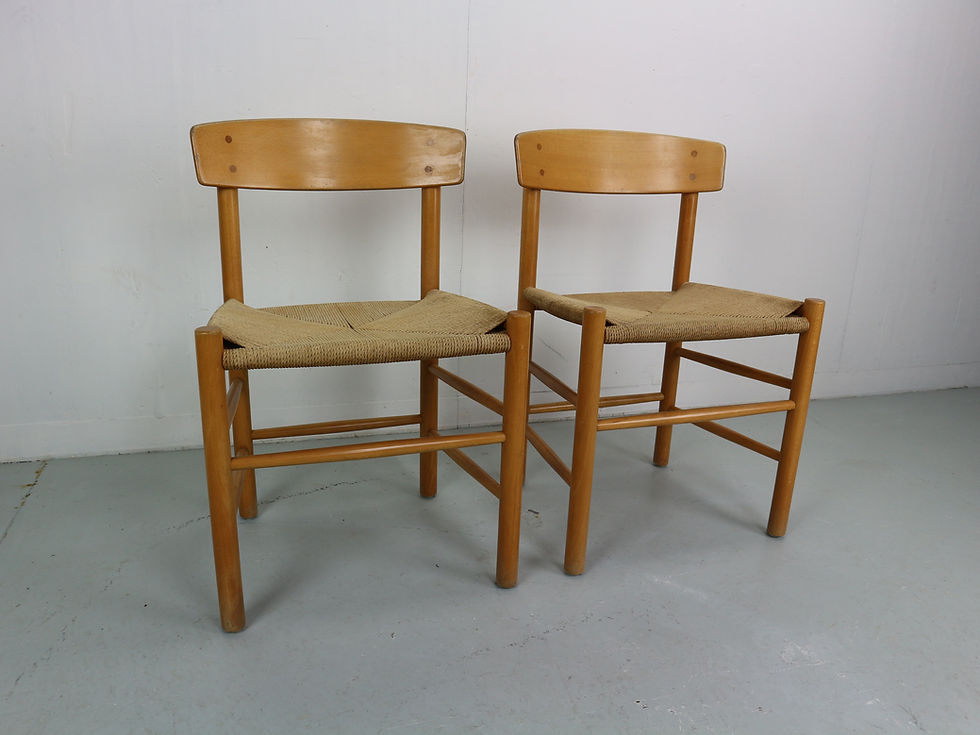 Thumbnail: Børge Mogensen J39 Vintage Dining Oak Chair Set of 2