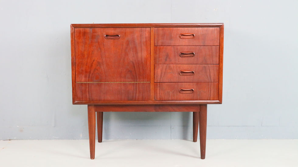 Thumbnail: Danish Teak Cabinet with Drawers and Drop-Down Door, 1960s