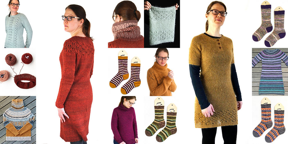 All 14 projects I knit in 2025.