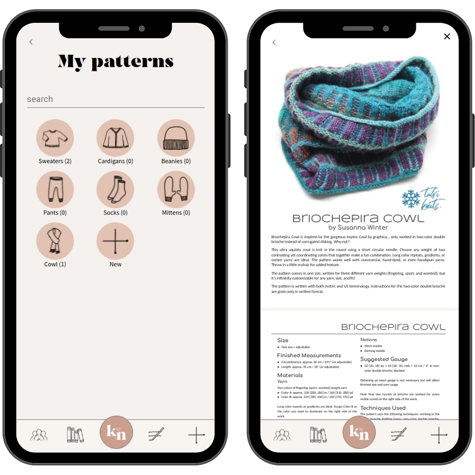 Uploaded patterns can be viewed within the app.