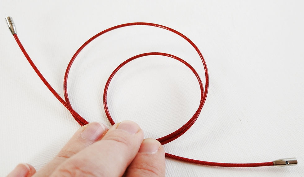 The nylon-coated, multi-strand steel cables are flexible and memory-free