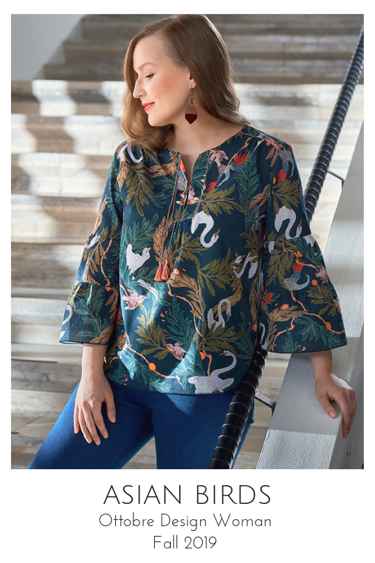 Asian Birds blouse from the Ottobre Design Woman Fall 2019 issue
