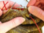 Picking up only one leg results in stretched-out stitches.