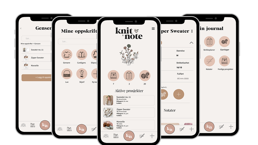 Knit&Note is currently available in Norwegian and English.