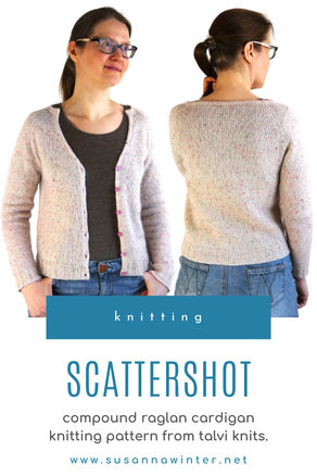 Scattershot seamless top-down cardigan knitting pattern