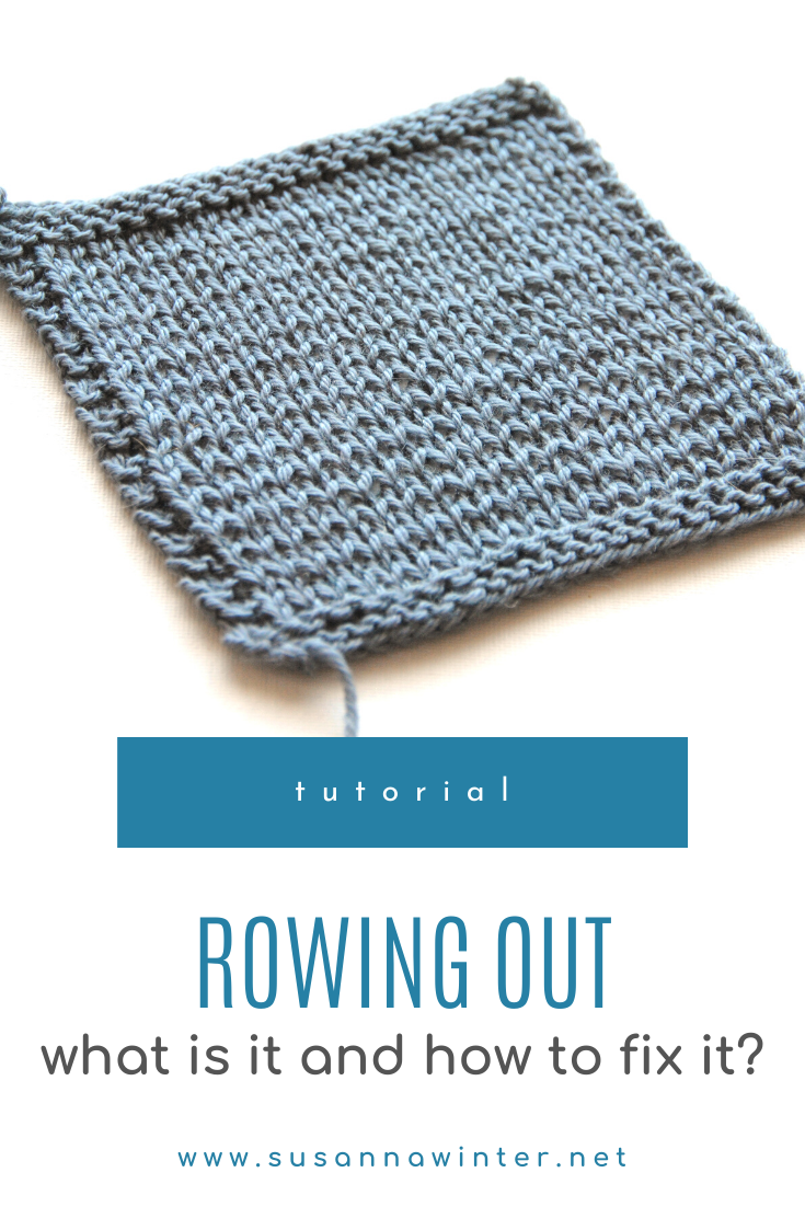 Do your swatches always look bumpy? You might be suffering from rowing out! Rowing out is inconsistent tension in which every other row is looser than the one above or below it. Rowing out is often caused by looser purl stitches compared to knit stitches. Learn the secret to even tension by following three possible solutions to fix rowing out: changing needle size, the way you tension yarn, or the way you purl. #knitting #knit #knittingtutorial #rowingout #howtoknit #learntoknit