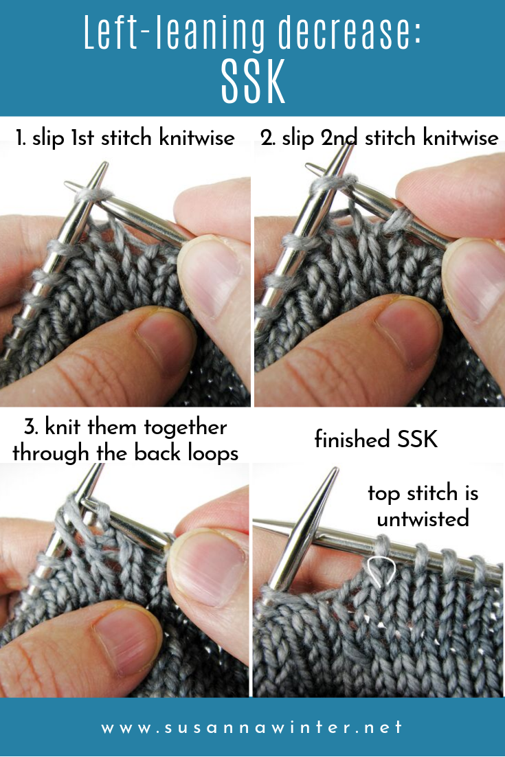 Slip, Slip, Knit (SSK)