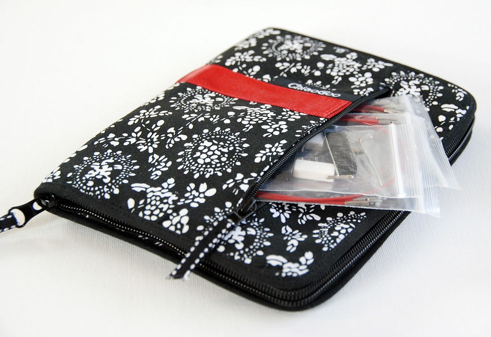 The set comes in a zippered canvas case that you can easily tuck in your project bag