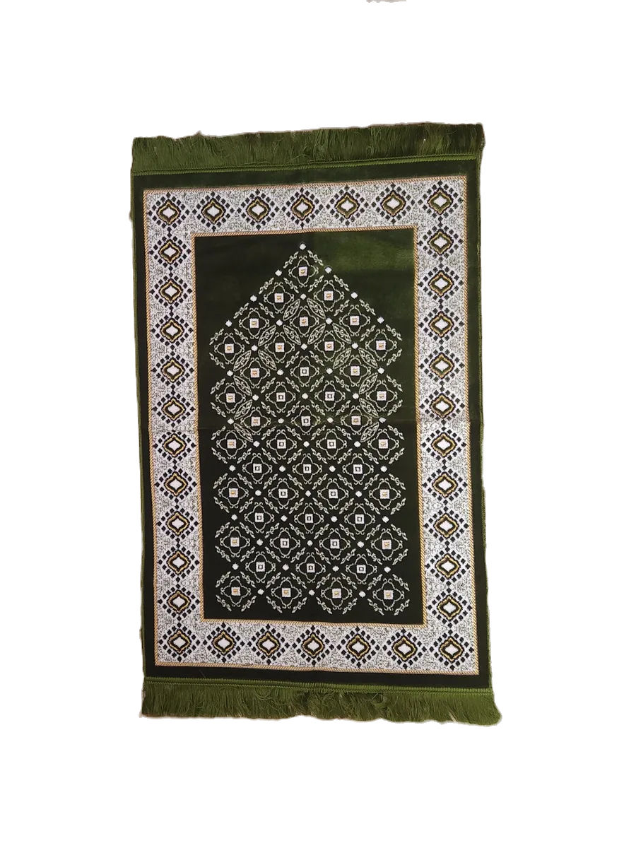 Front view of green prayer mat