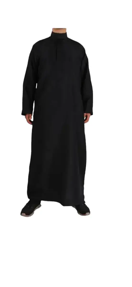 Front view of black thobe