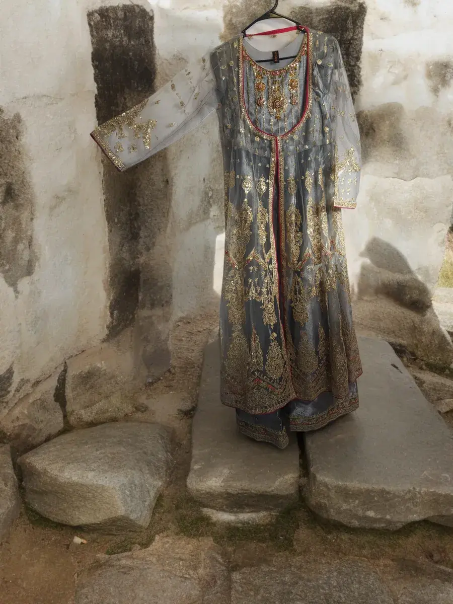 Front view of Pakistani dress.