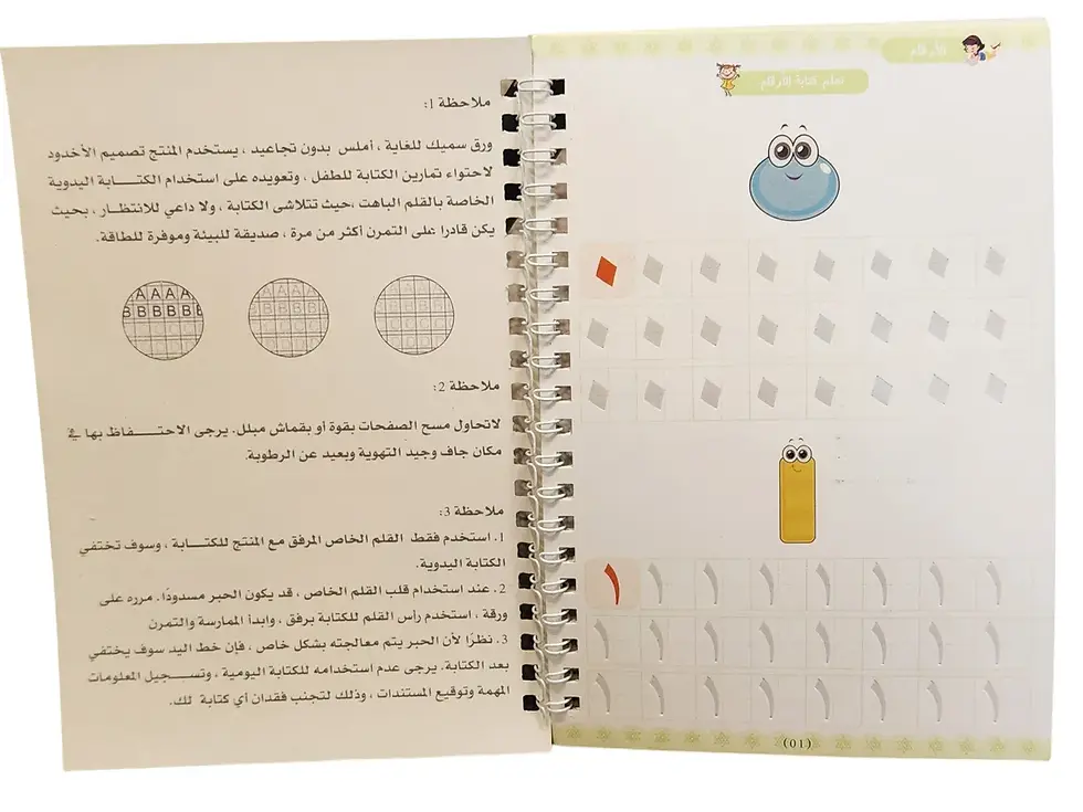 Front view of page inside book