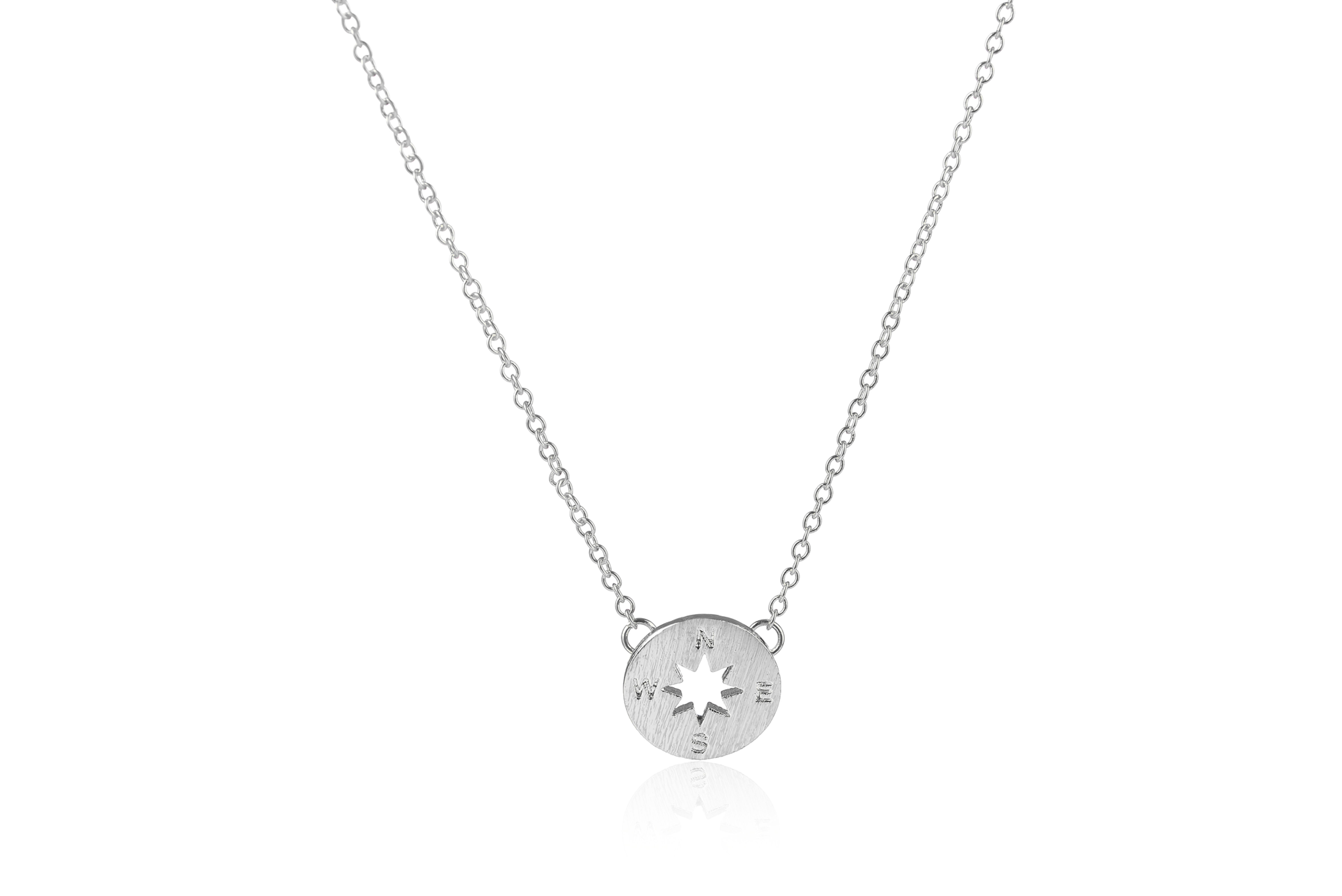 Silver Compass Necklace