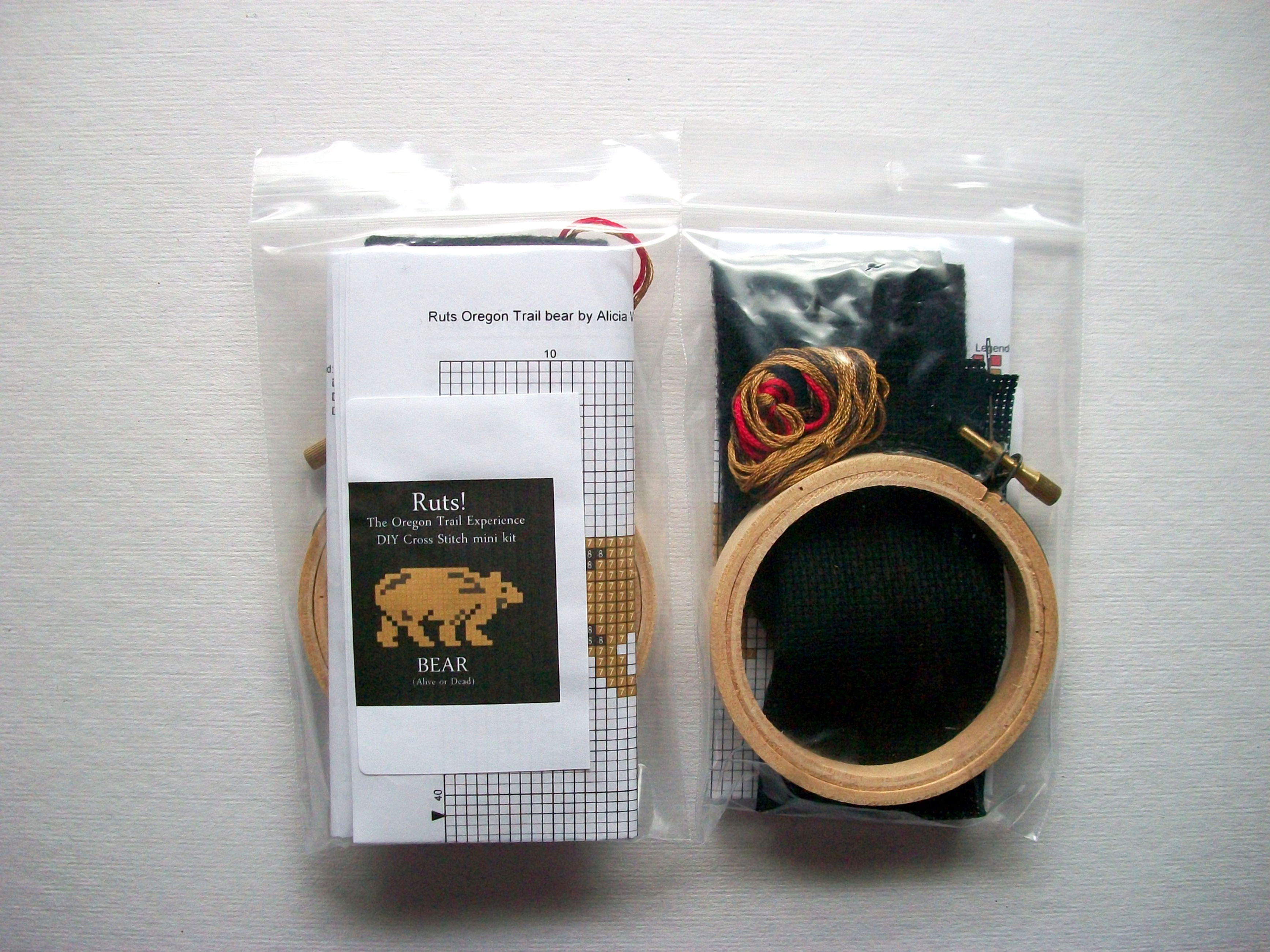 Bear (Alive or Dead): Ruts! DIY Cross Stitch Mini