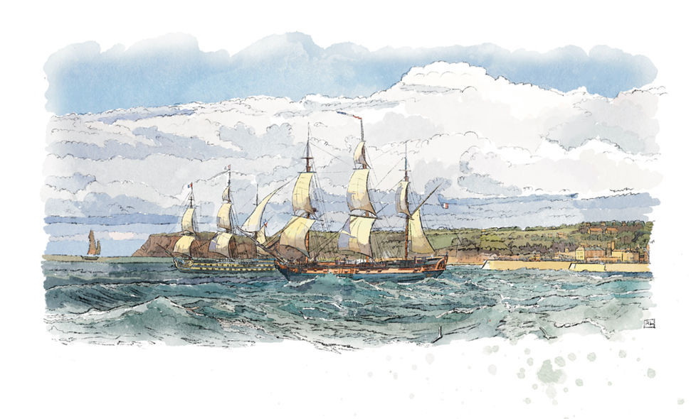 Illustration du livre Une odyssée naturaliste, les fabuleux voyages de Nicolas Baudin, explorateur de l’Australie, François Bernard, Rachel Loeffler