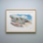 Aquarelle du port de Guéthary – reproduction fine art sur papier texturé