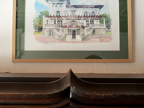 Maison de caractère illustrée à l'aquarelle sur commande.