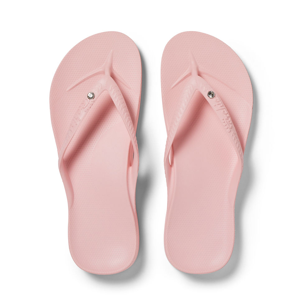 Thumbnail: Archies Arch Support Flip Flops in chilli red with built-in orthotic arch support and textured footbed for improved comfort a