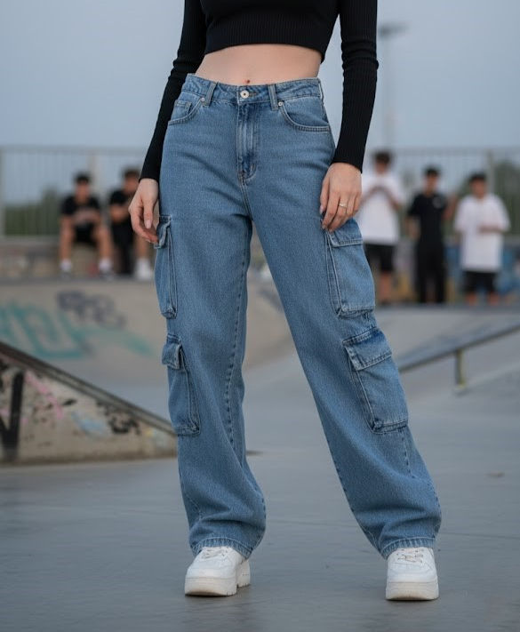 Miniatura: Calça Jeans Cargo 4 Bolsos