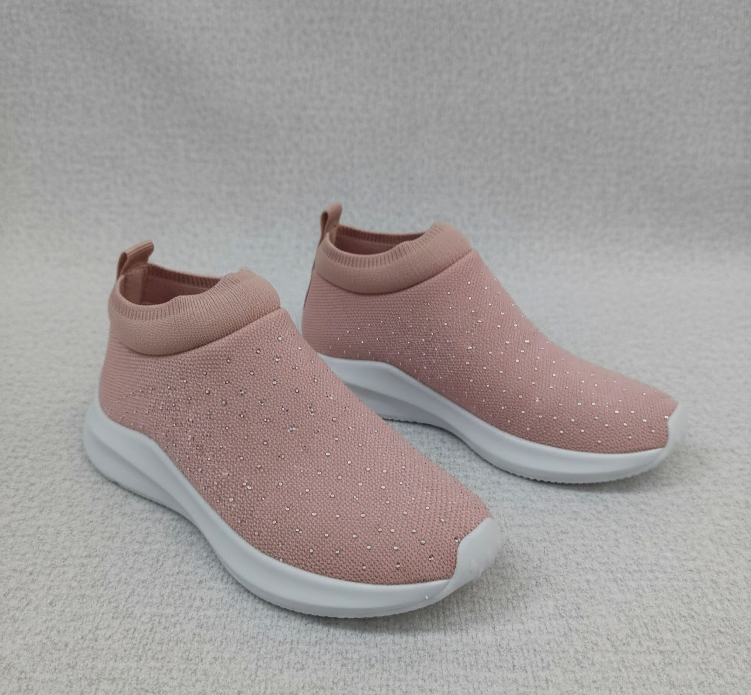 Tênis Slip-On "Sparkle Comfort" Rosê