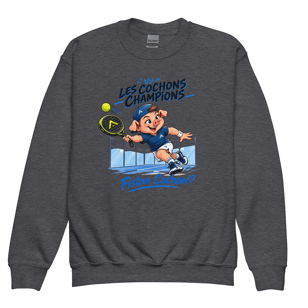 Miniature : Les Cochons Champions Padel fiston cochon Sweetshirt