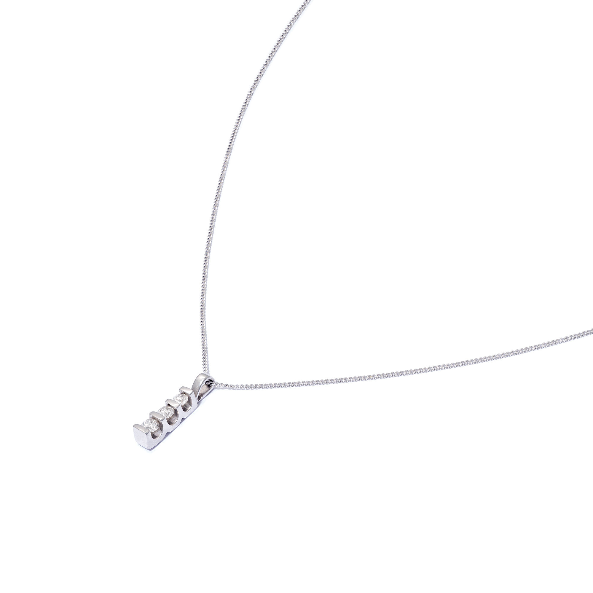 A 3 Diamond Drop Pendant