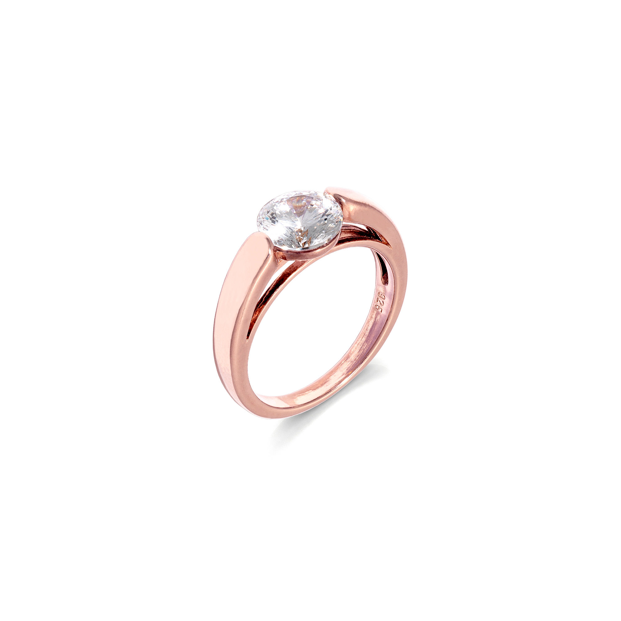A Round Cubic Zirconia Solitaire Ring