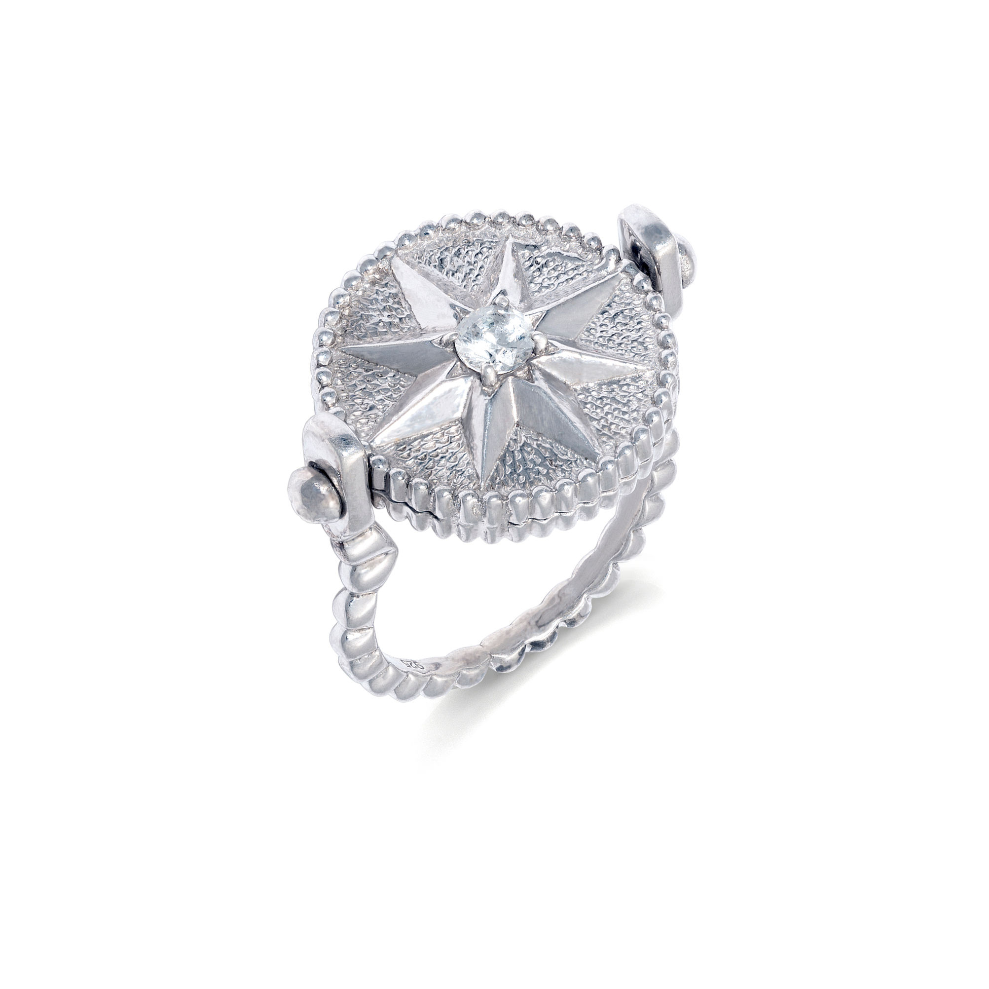 A Cubic Zirconia Double Sided Spinner Ring