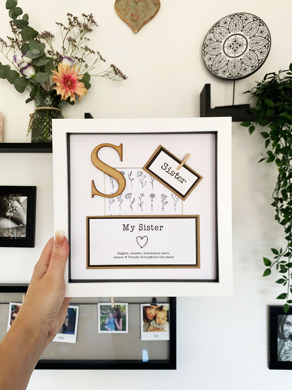 Gift for Sister - Personalised Wall Frame Present
