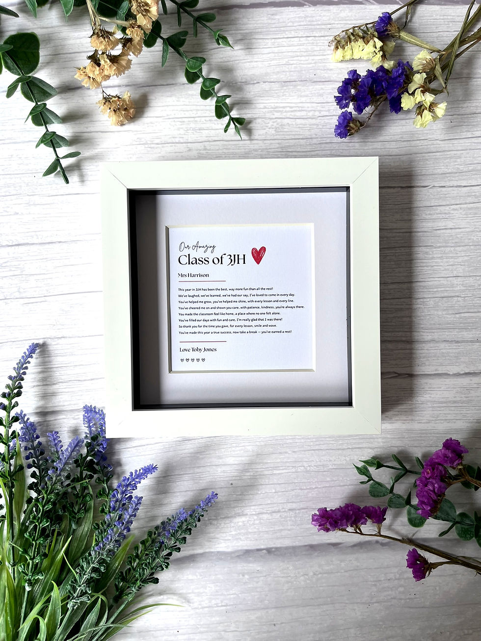 Thumbnail: Personalised Class Gift Frame | End of Year Poem Print for Teacher / Tutor