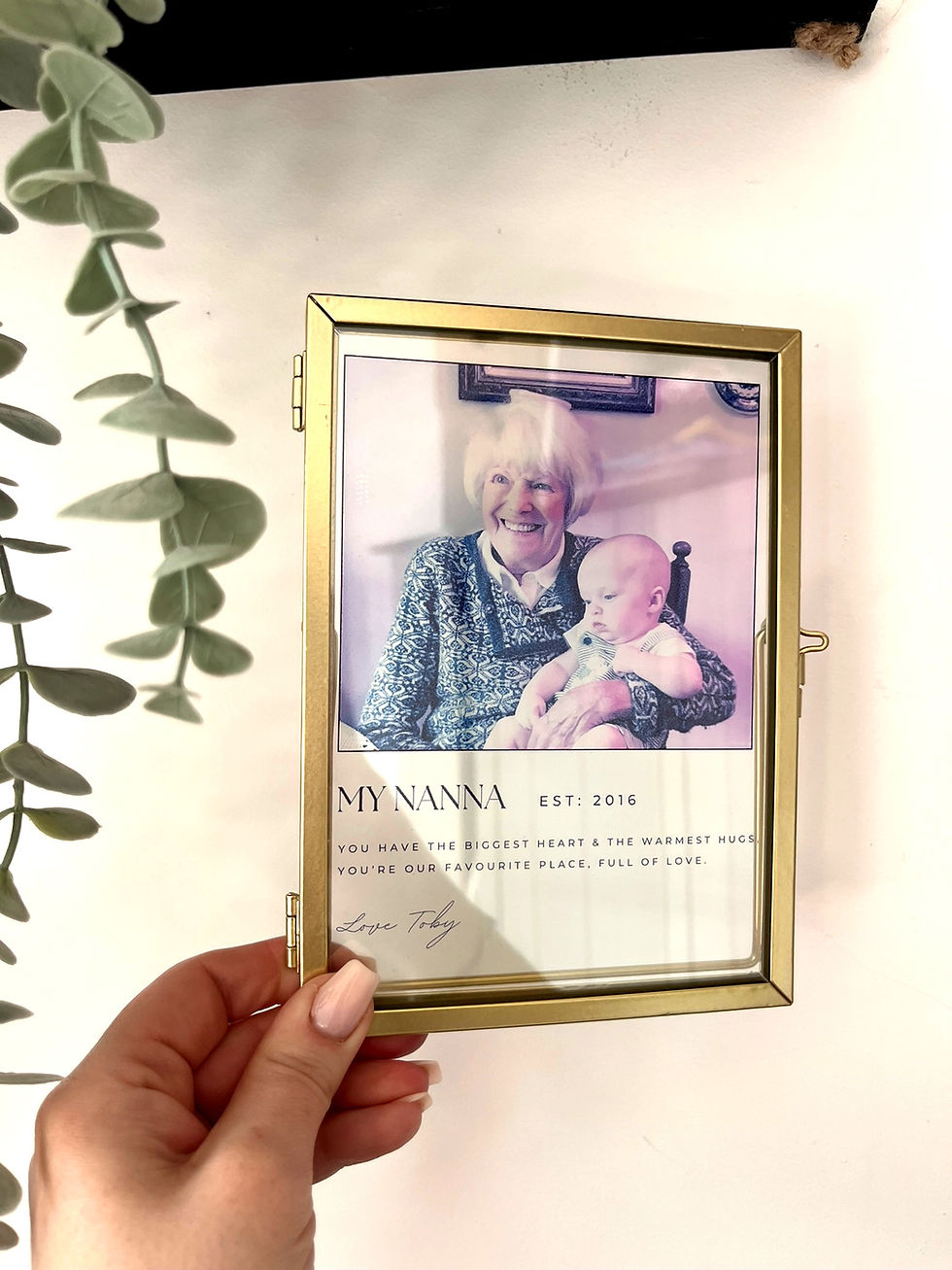 Thumbnail: Elegant Floating Glass Photo Frame for Nana / Grandma - Translucent Film