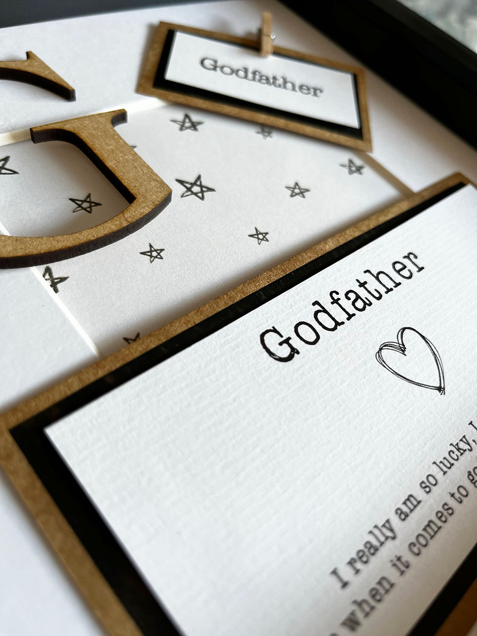 Thumbnail: Gift for Godfather - Personalised Wall Frame Present - Fathers Day/Birthday