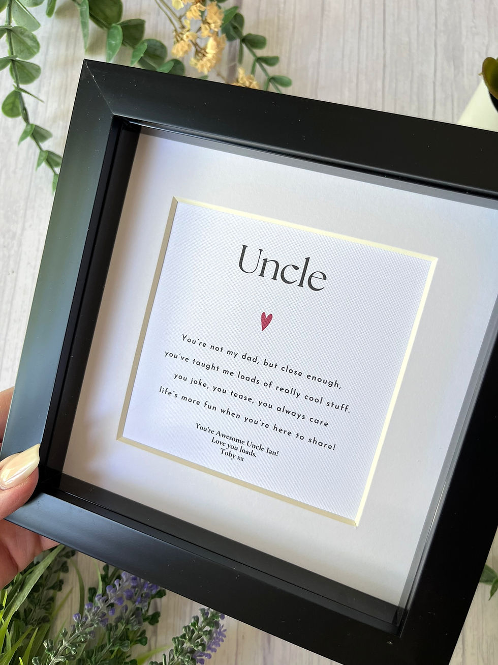 Thumbnail: Personalised Uncle Poem Framed Keepsake Gift