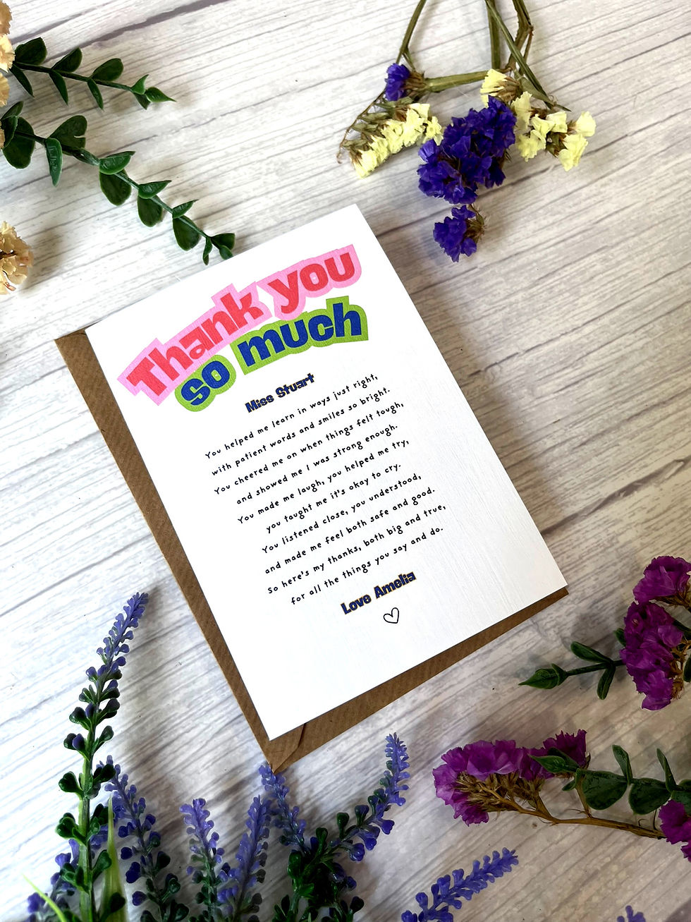 Thumbnail: Personalised Fun Thank You Card for SEN Teacher