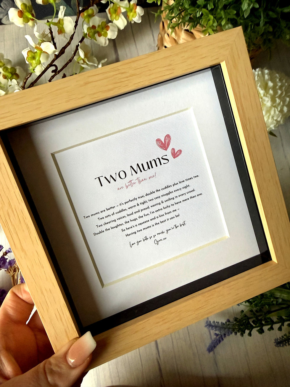 Thumbnail: Personalised Two Mums Poem Frame: LGBTQ+ Family Keepsake