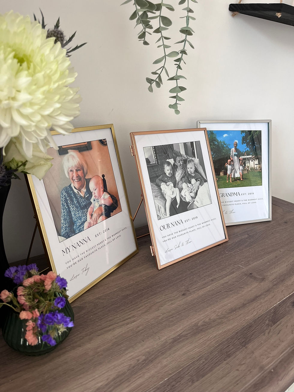 Thumbnail: Beautiful Floating Glass Photo Frame for Nana / Grandma - Textured Card