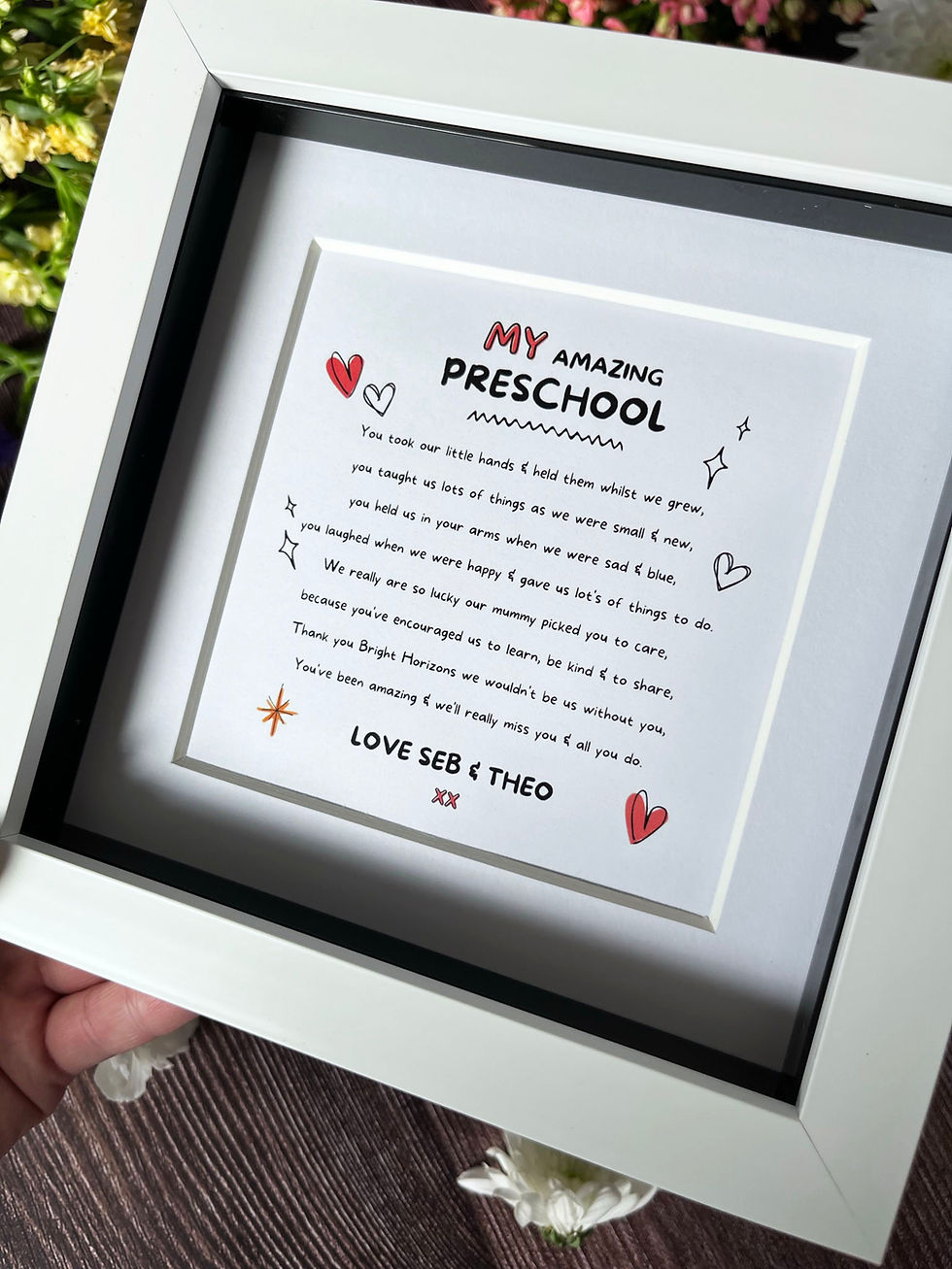 Thumbnail: Nursery Graduation Poem for Childminder, Nanny or Preschool Leaving Gift