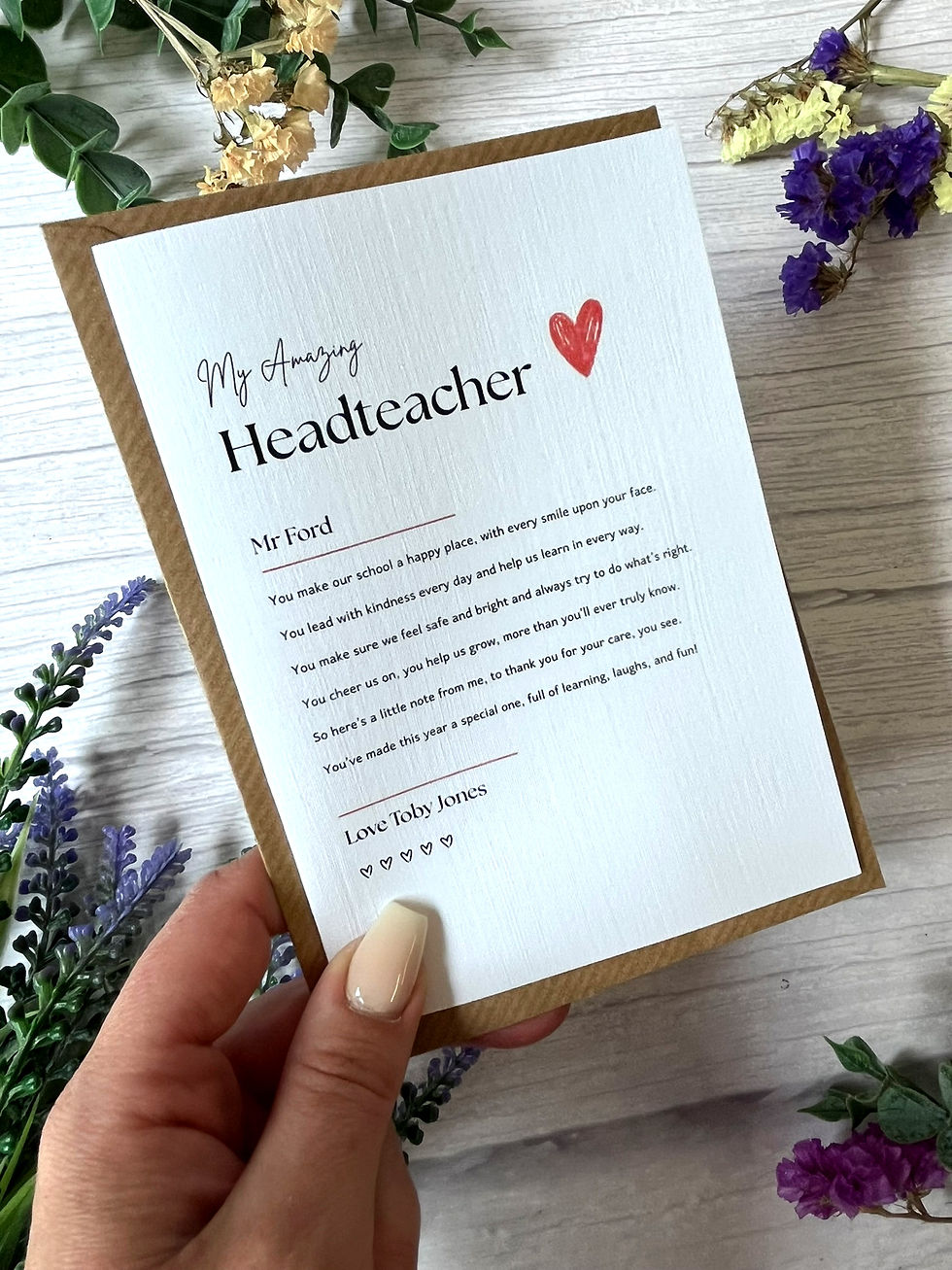 Personalised Headteacher Teacher Thank You Card