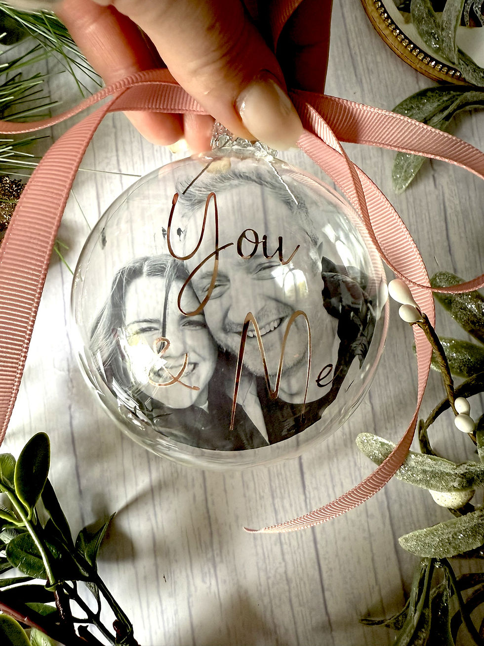 Thumbnail: Personalised Couple Photo Bauble – First Christmas Together Keepsake