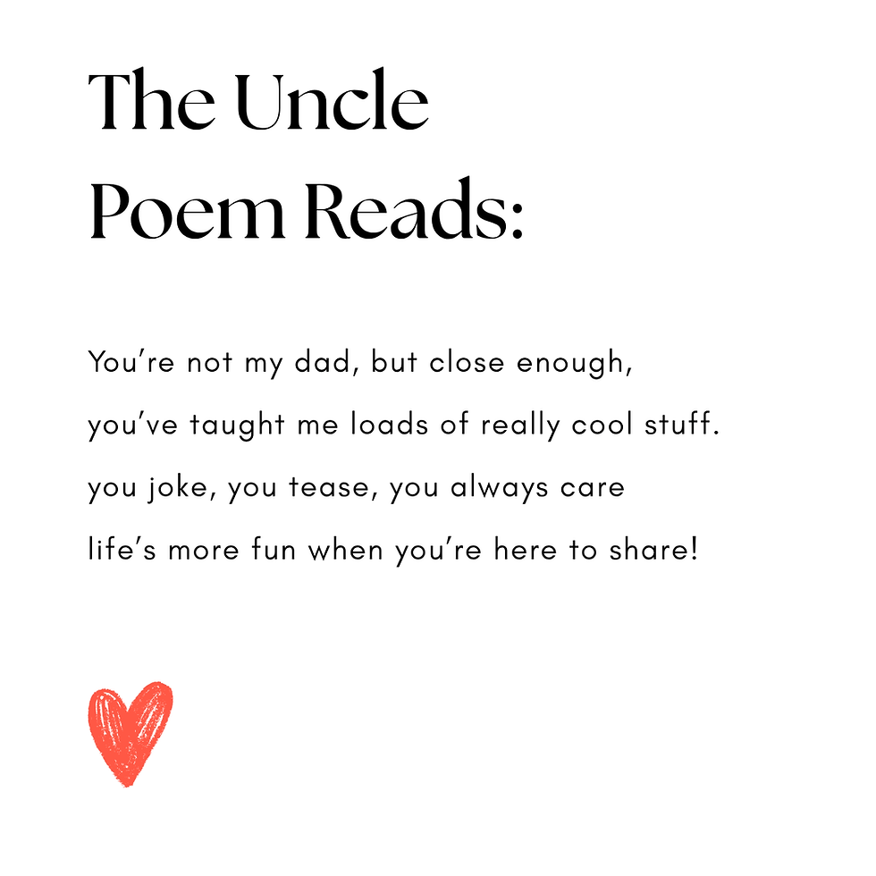 Thumbnail: Personalised Uncle Special Poem Card