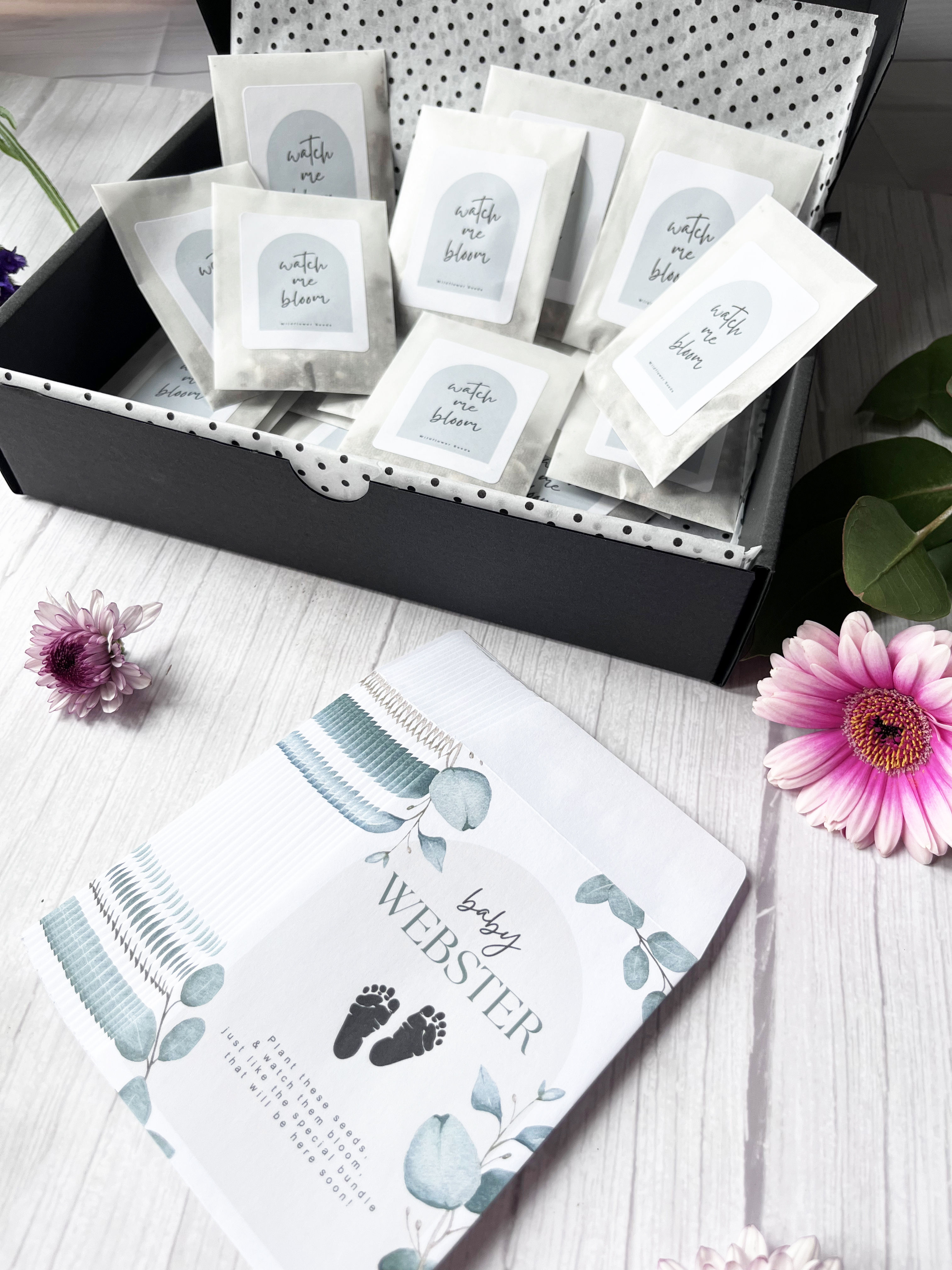 Baby Shower Seed Favour Envelopes - Plant Wildflowers & Watch Me Bloom